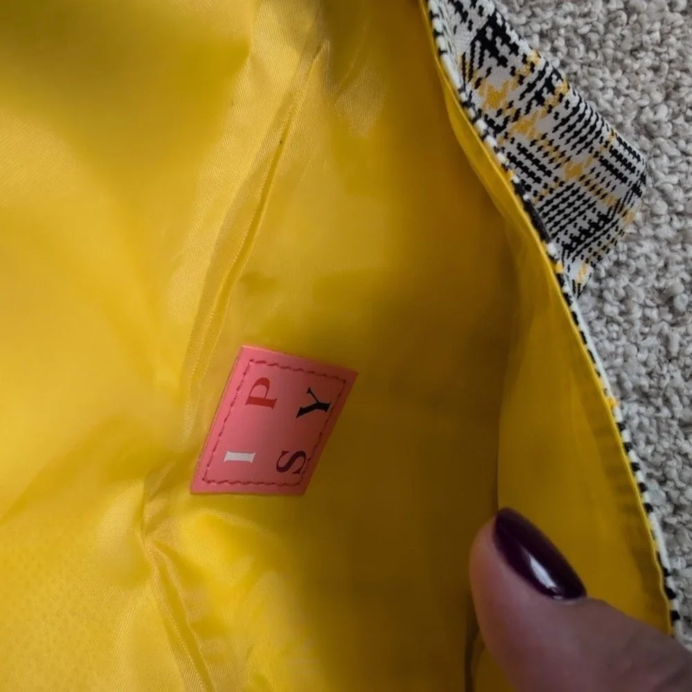 Ipsy September 2021 Envelope Glam Bag Yellow‎ Plaid Makeup Bag